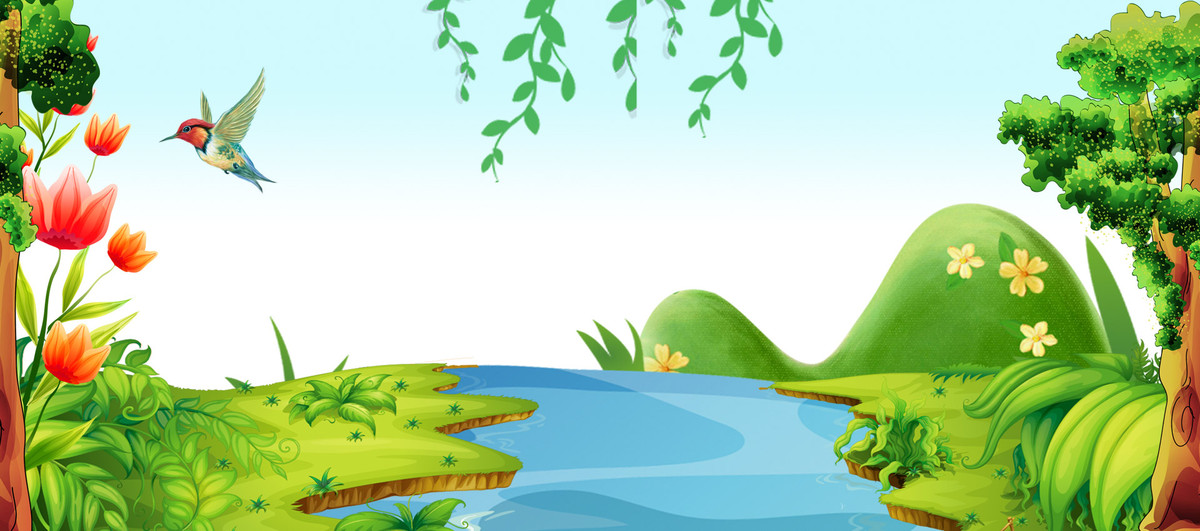 绿色卡通春天旅游banner