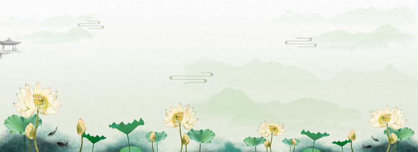 清明节池塘荷花广告背景图片免费下载_广告背