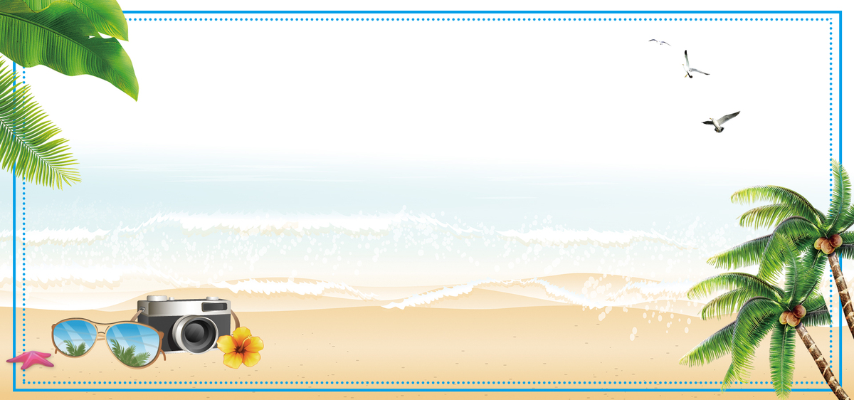 夏季蓝色手绘旅行海边banner背景图片免费下载_海报