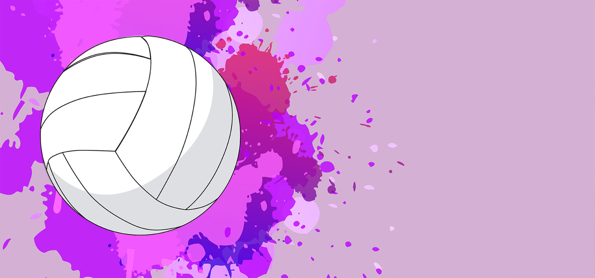 水彩质感排球底纹梦幻banner