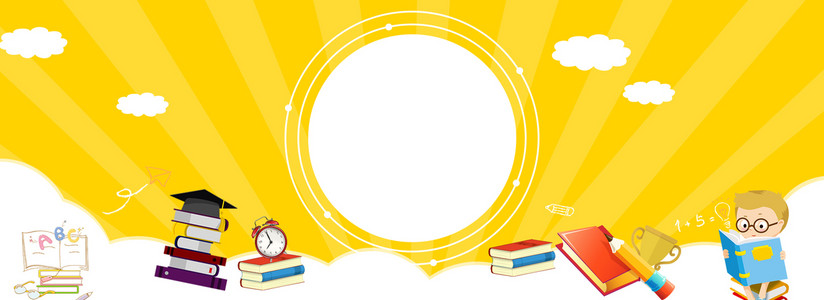 可爱卡通简约美术班开课啦招生海报背景素材背