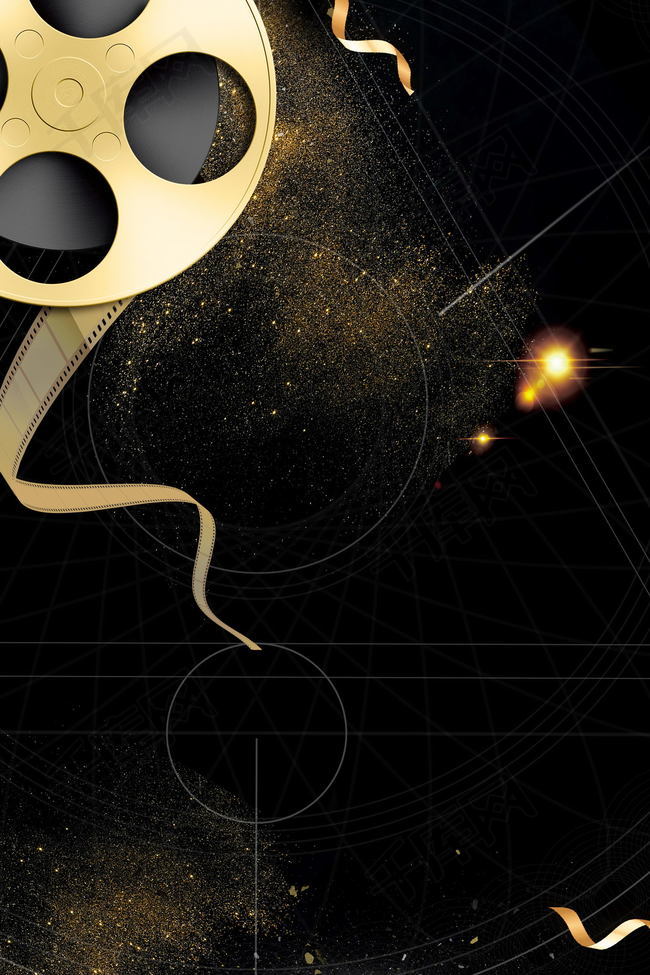 休闲时光电影院看电影海报背景