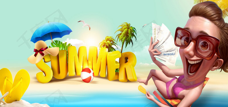 summer清凉一夏夏天banner