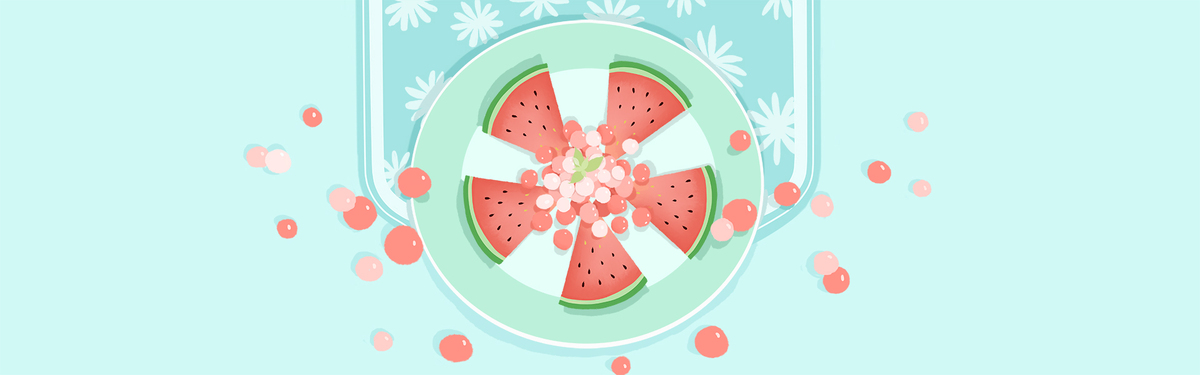 手绘小清新西瓜促销banner背景背景图片素材