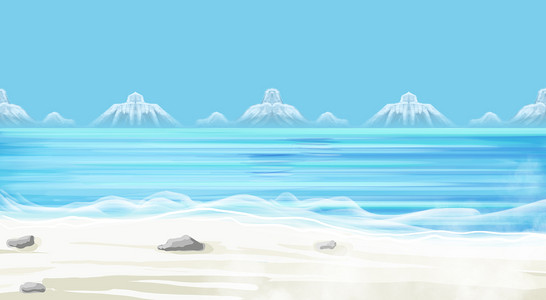 简约沙滩海滩风景海报背景图片免费下载_广告