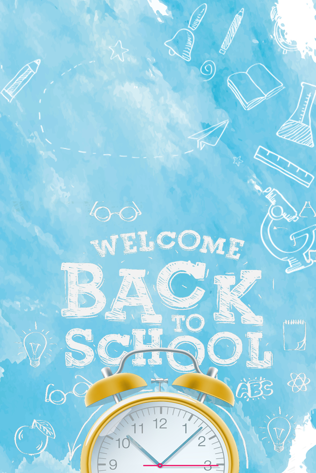 卡通风开学季小学开学开园海报背景图片免费下载_海报
