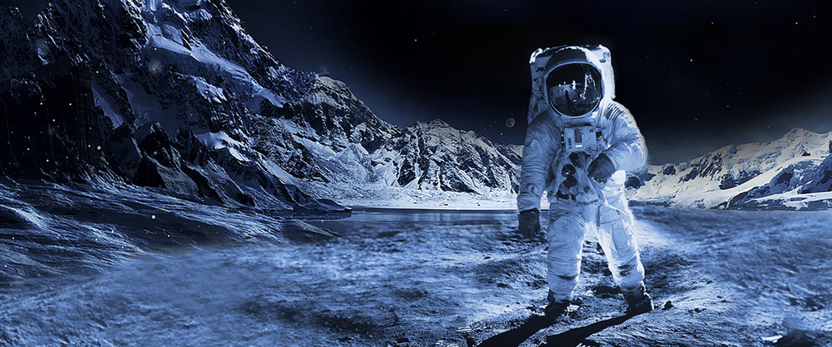 宇航员登月人类月球日banner海报