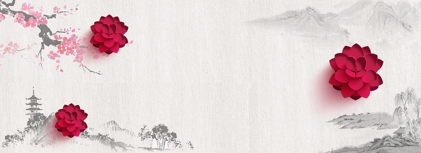 唯美古风手绘桃花PNG免抠图素材图片免费下