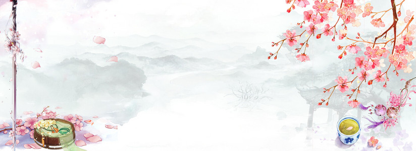 中国风水墨意境太极文化海报背景素材背景图片