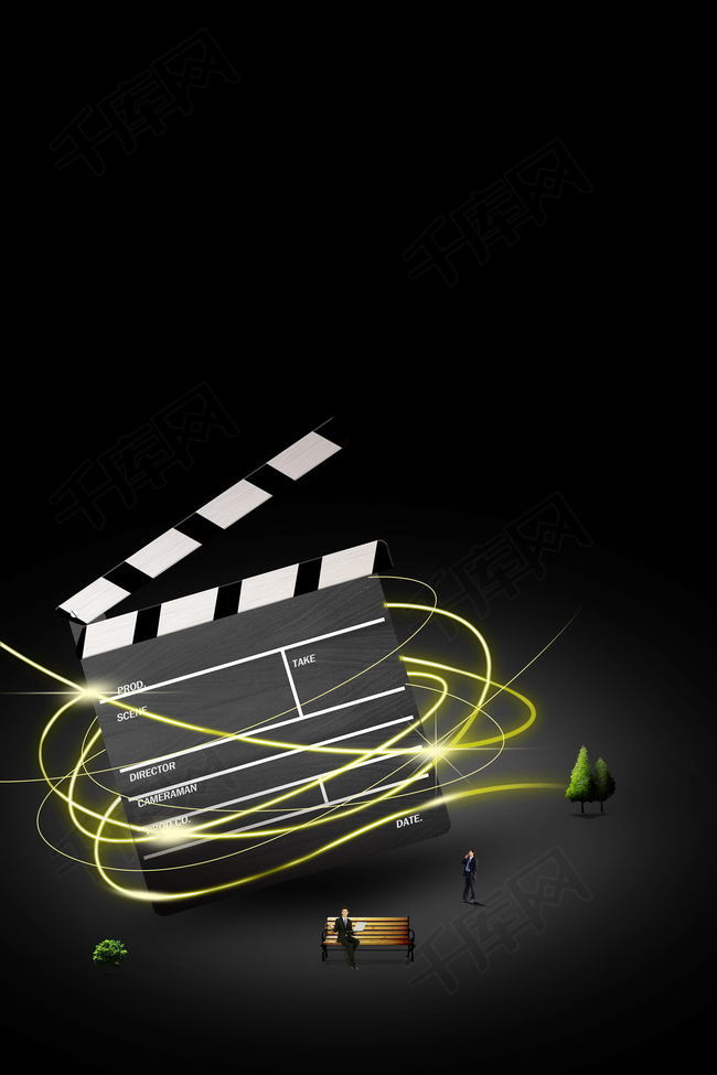 休闲时光电影院看电影psd素材