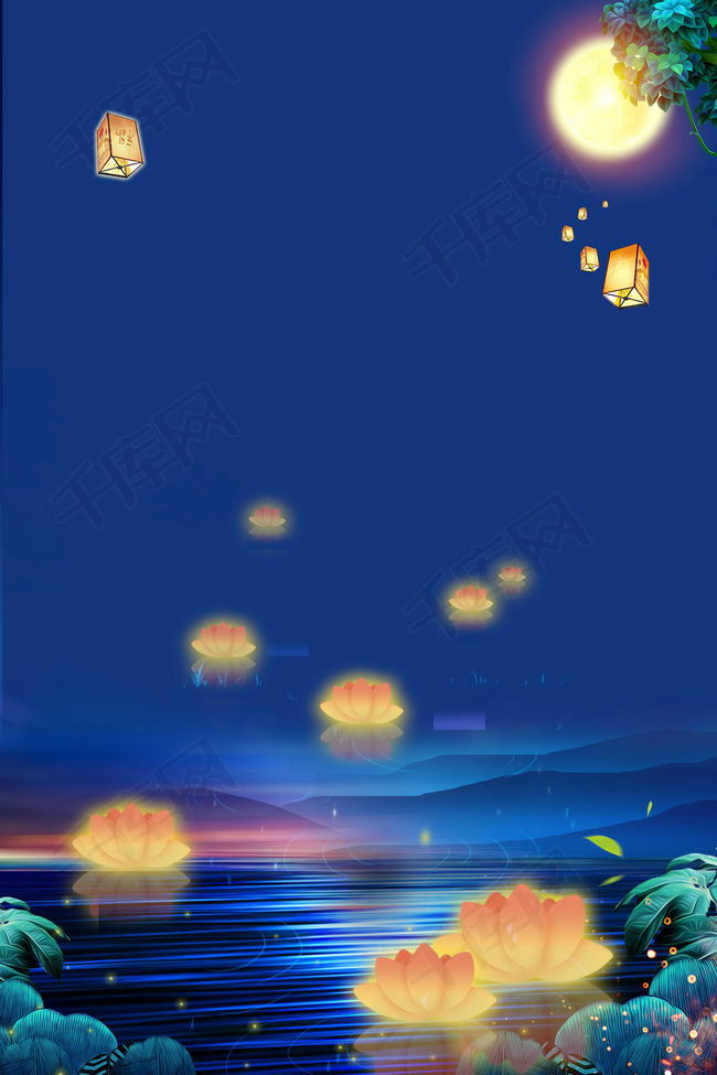 中元节传统节日背景素材