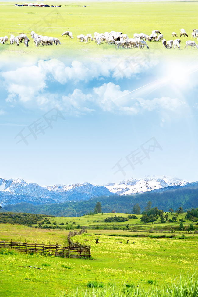 穿越内蒙古草原旅游背景