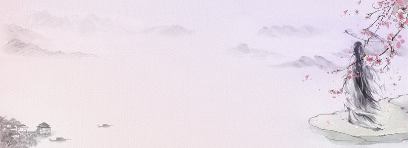 唯美古风立春背景素材背景图片免费下载_广告