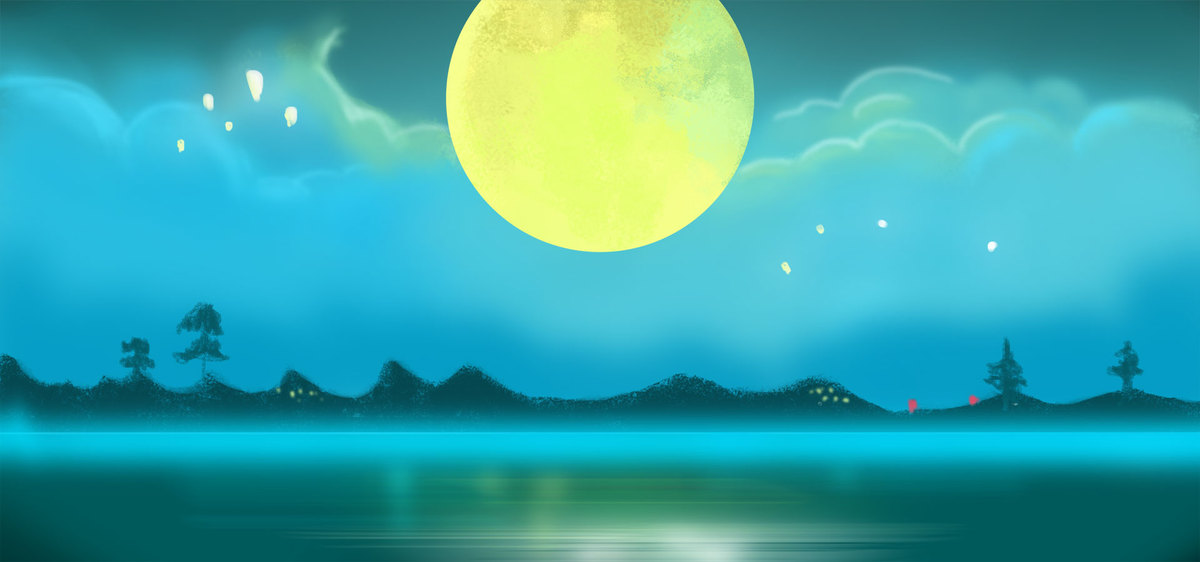 一轮明月背景图片免费下载_海报banner/高清大图_千库