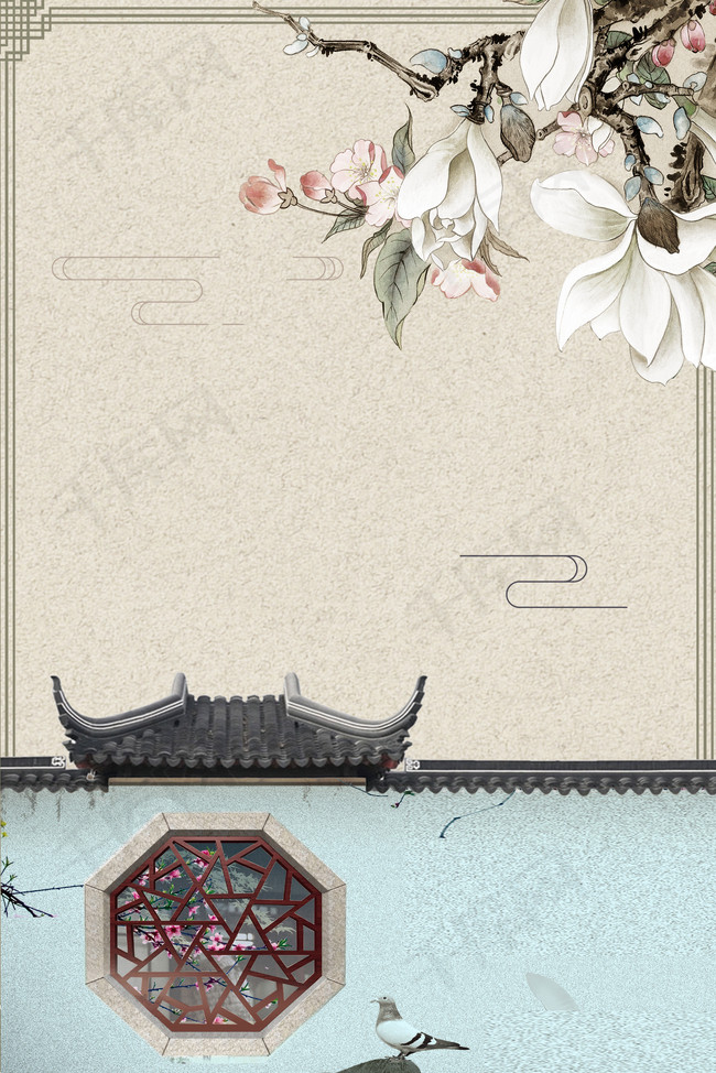 宫廷质感中国风复古平面设计海报背景图