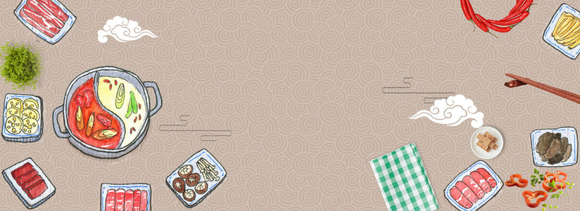 红色香锅麻辣小龙虾美食海报背景素材背景图片