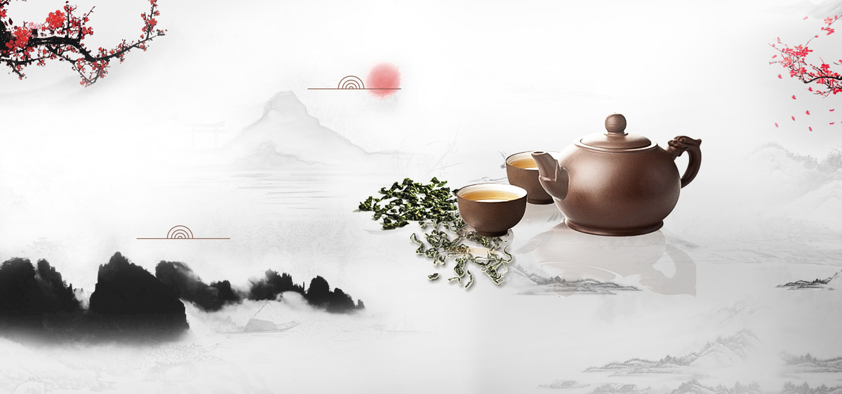 茶叶上新古风水墨banner背景图片免费下载_海报banner
