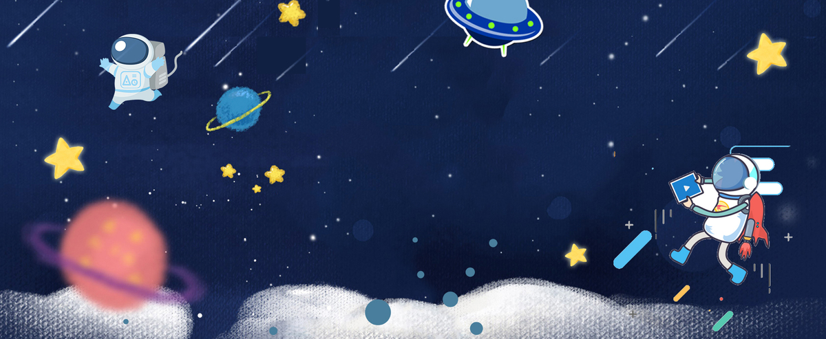 太空漫步男孩插画背景