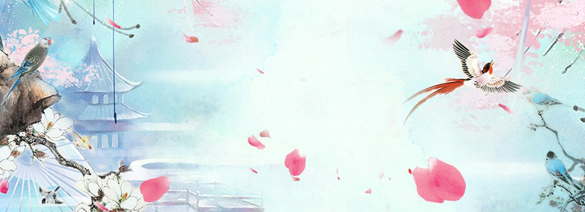 古风意境仙境天空凉亭背景素材背景图片免费下