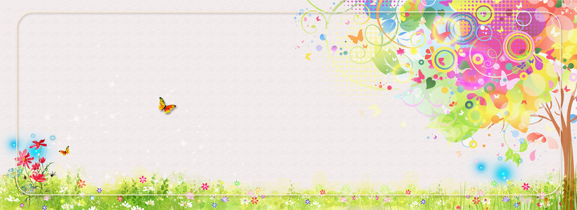 唯美小清新春天风景背景模板背景图片免费下载