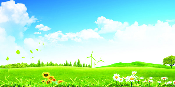 手绘卡通小清新绿色初春惊蛰背景图片免费下载