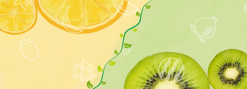 简约风二月果蔬花卉杨桃海报背景图片免费下载