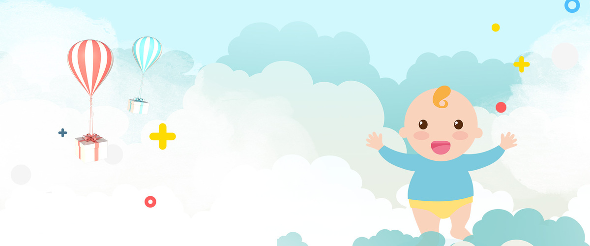 简约卡通小清新母婴用品蓝色几何背景图片免费