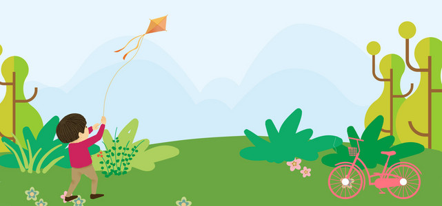 手绘卡通欢乐春季开学招生海报背景素材背景图