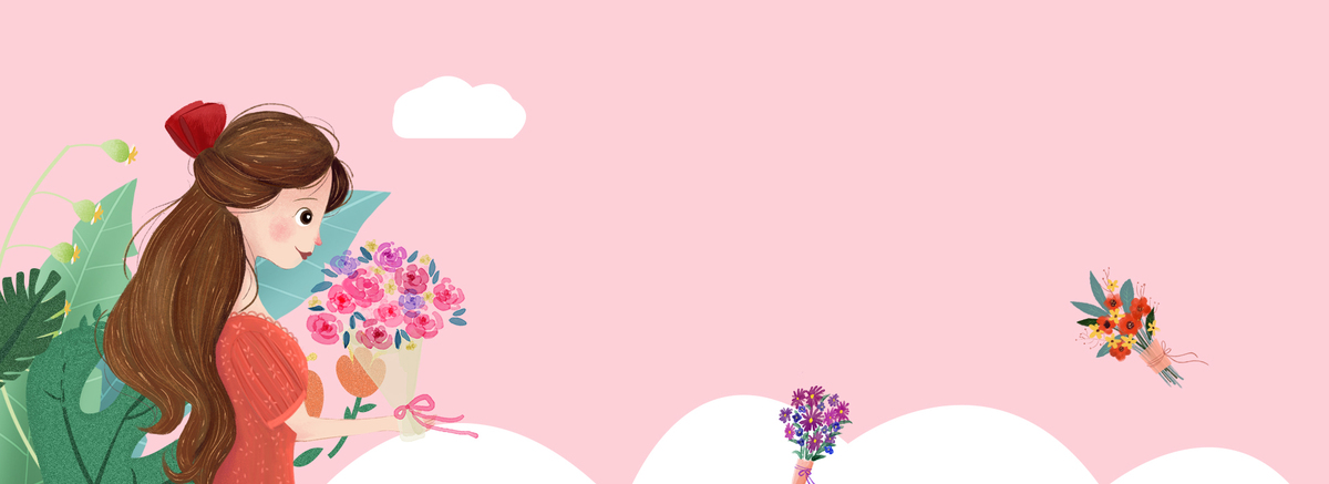 母亲节母女可爱banner背景