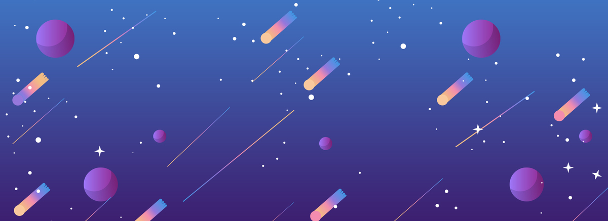 紫色简约扁平化太空星球banner背景