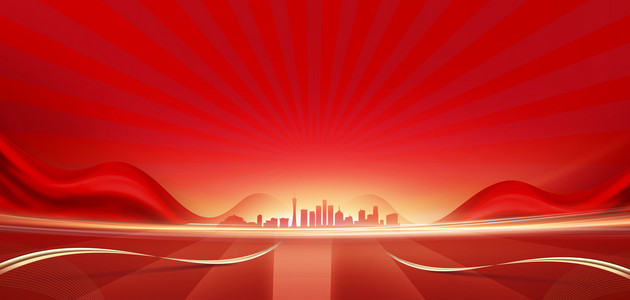展板背景背景图片_劳动节建筑红色大气展板设计图