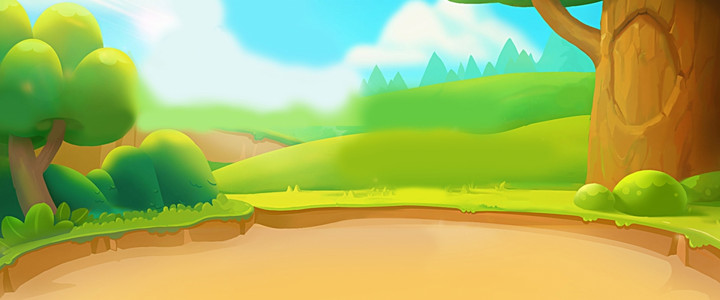 绿色草地卡通汽车母婴产品PSD分层主图背景