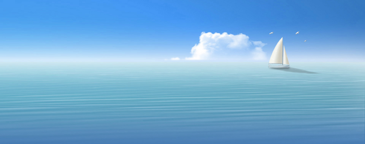 蓝色大气磅礴大海帆船企业励志海报背景图片免