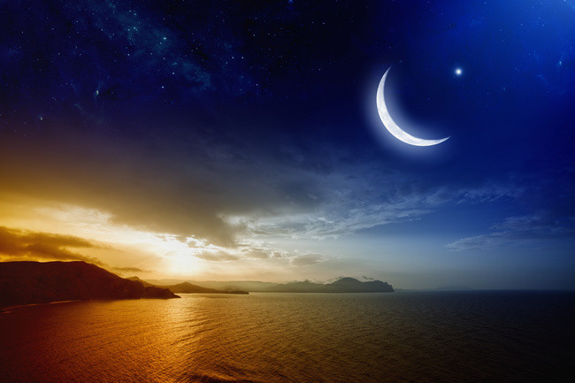 夜景 星空 大海 风景 平面广告 月亮 摄影 唯美 手机端:夜景星空大海