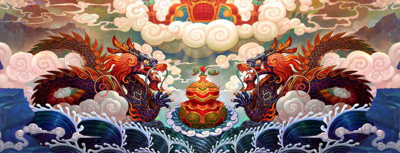 祥云中国龙背景banner