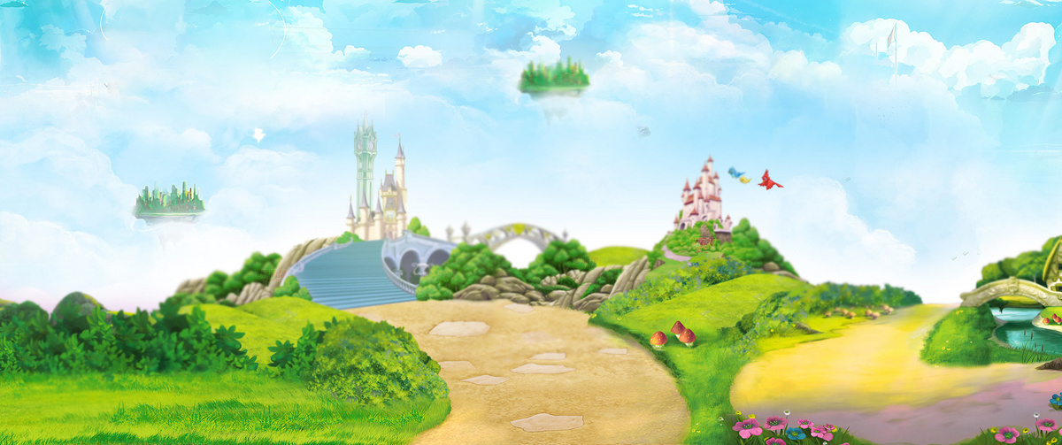 卡通花园背景banner