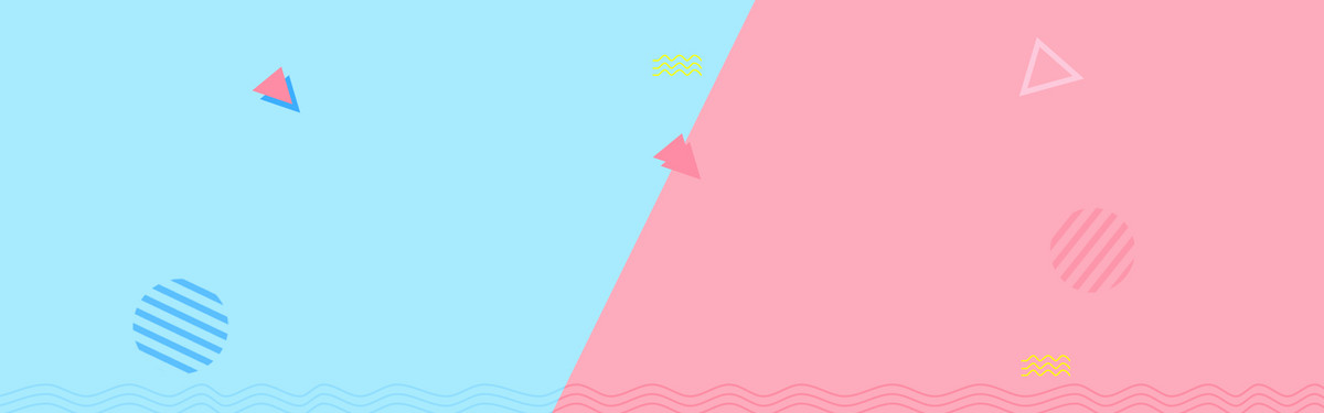 简约几何红蓝拼色电商banner