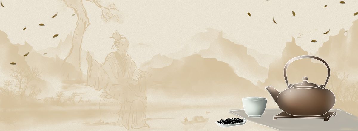 茶艺古风灰色海报背景