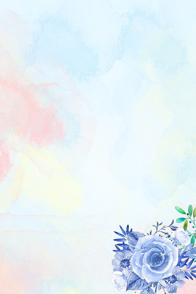 手绘花卉水彩浅色清新简约背景