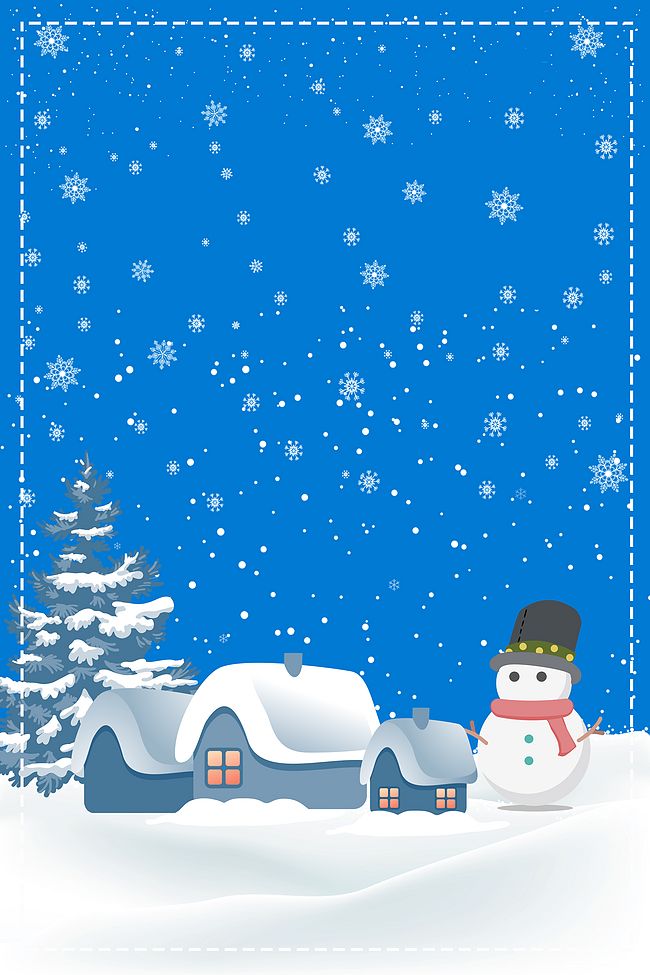 蓝色小清新雪乡旅行冬季psd分层广告背景图片素材