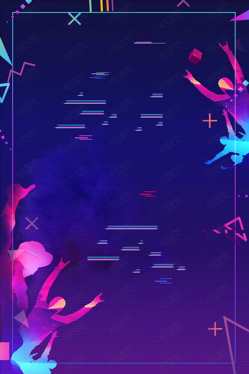 炫彩时尚音乐节海报背景图片免费下载_广告背景/psd