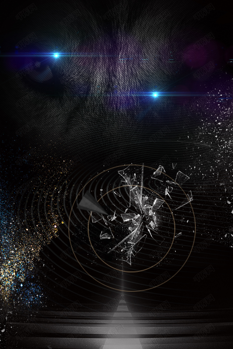 黑色酷炫炫光大气广告背景