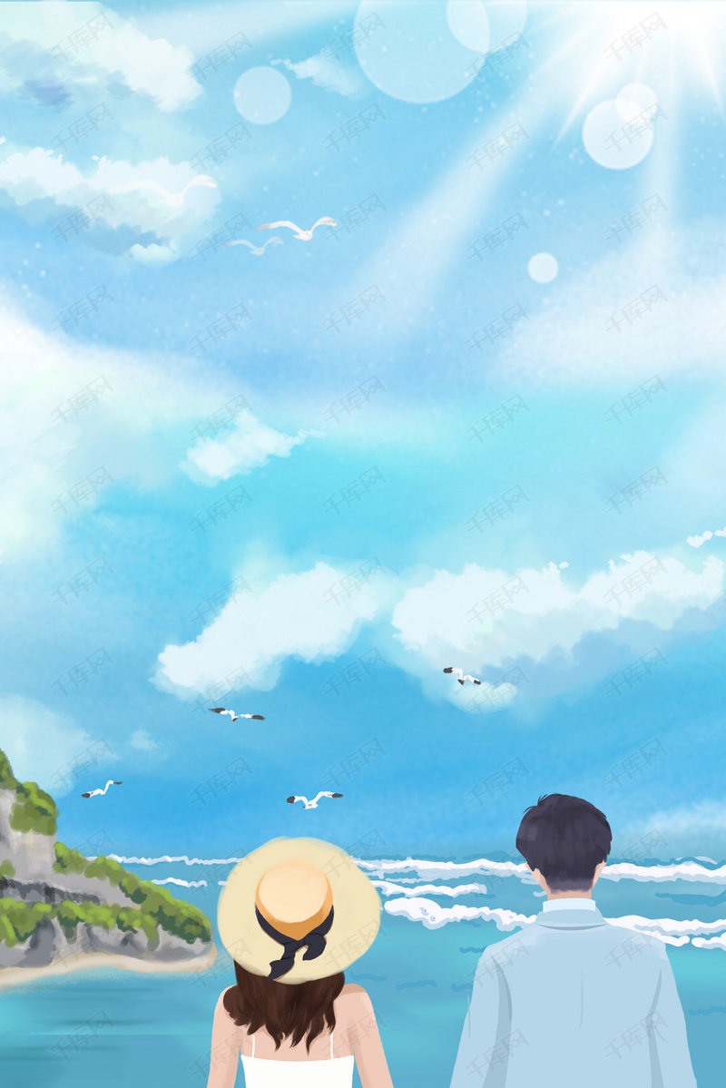 创意海景自然风光合成背景