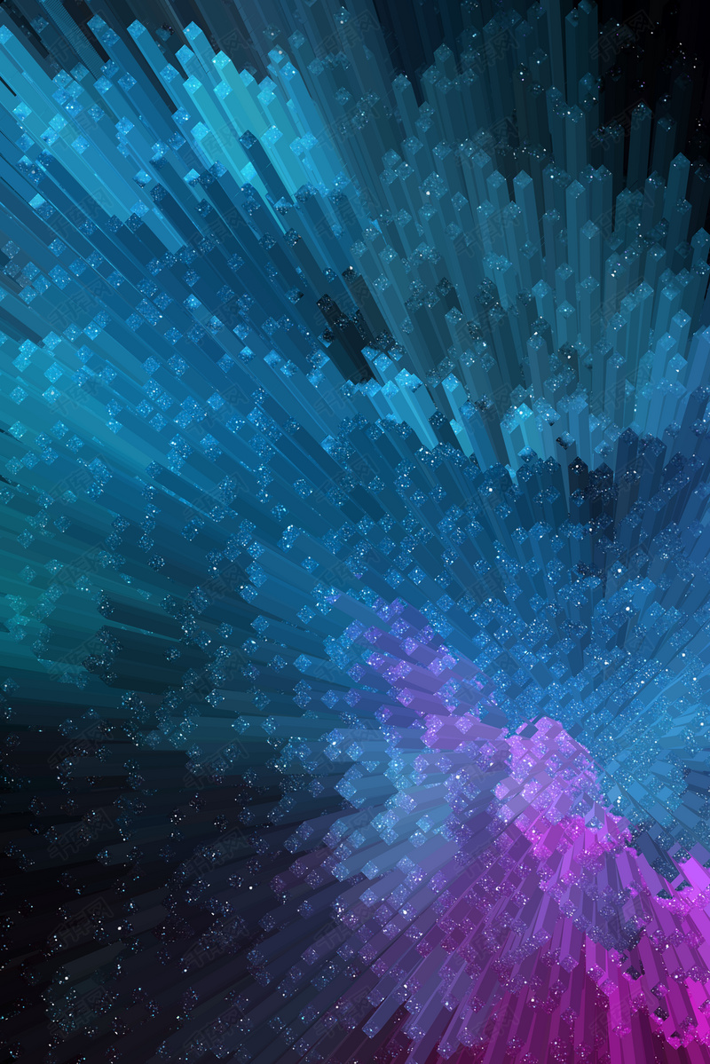 大气蓝色渐变商务个性酷炫3d柱体背景