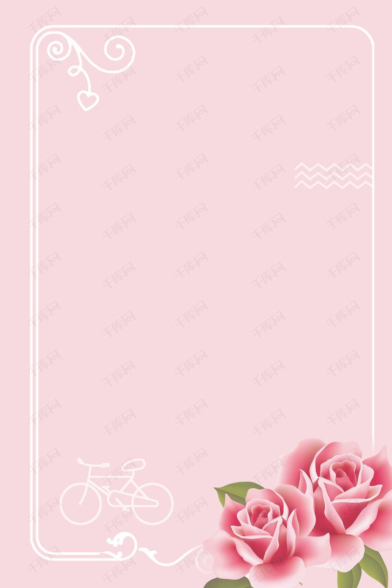 简约风简笔画边框背景图