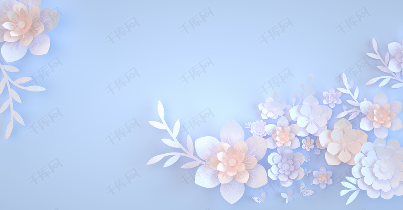 520情人节女王节浪漫立体花唯美花朵背景