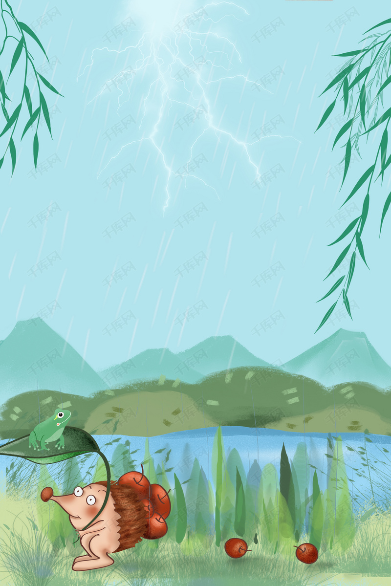 春天到了,春雨接踵而至,那就会有春雷背景图片免费-千