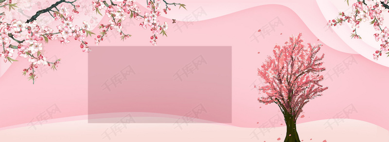 唯美风桃花节春季春游赏桃花桃树背景图片免费下载