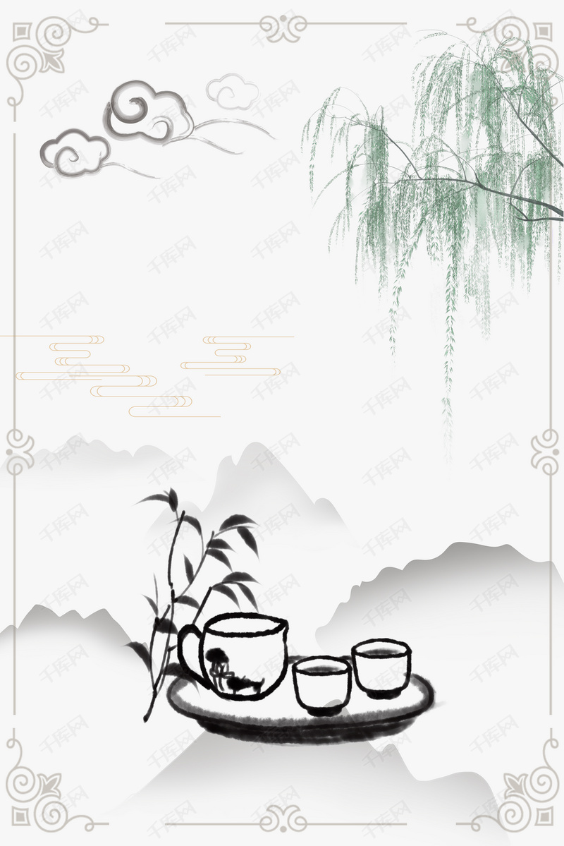 茶叶文化高清背景