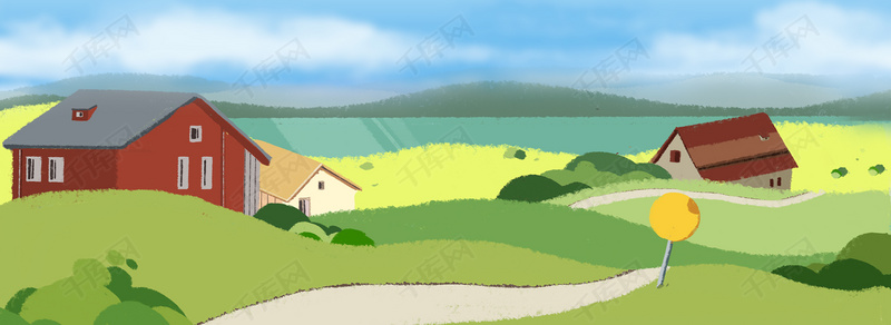 最美乡村海报背景